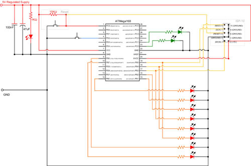 Circuit diagram for external interrupt example