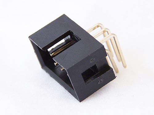 6 pin (6x2) IDC connector with right angle leads.